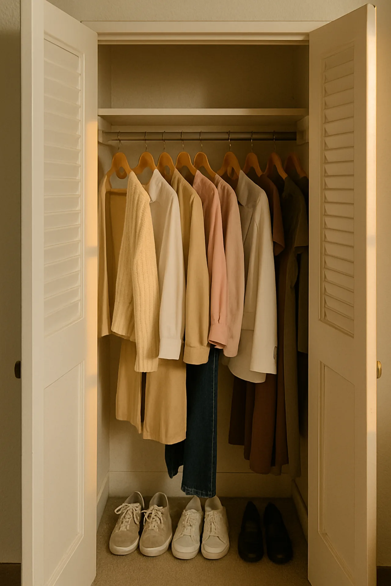 A photographed closet ready to be organized into outfits